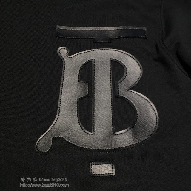 Burberry衛衣 2019春夏新款 巴寶莉黑色連帽衛衣套裝  tzy1602